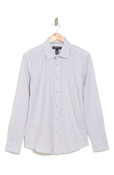Kenneth Cole Printed Button-up Sport Shirt In Grey