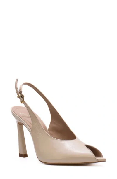 Kenneth Cole Priya Slingback Peep Toe Pump In Neutral