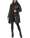 Kenneth Cole Puffer Coat In Black