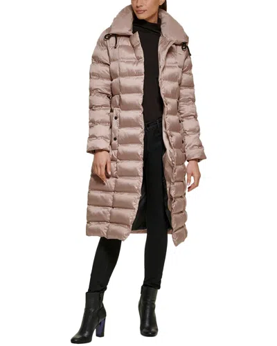 Kenneth Cole Puffer Coat In Brown