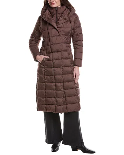 Kenneth Cole Puffer Coat In Brown