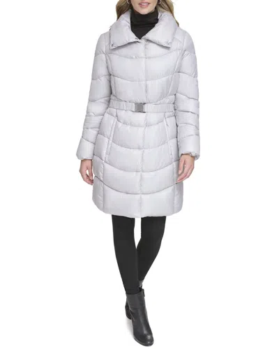 Kenneth Cole Puffer Jacket In Silver