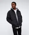 Kenneth Cole Puffer With Attached Jersey Hood In Black