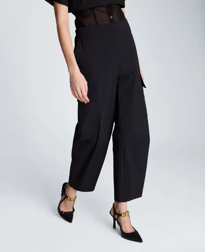 Kenneth Cole Pull On Barrel Leg Pant With Cargo Pockets In Black