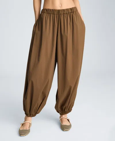 Kenneth Cole Pull On Bubble Leg Pant In Brown