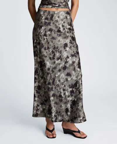 Kenneth Cole Pull On Flare Maxi Skirt In Gray