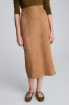 Kenneth Cole Snake Embossed Pull On Midi Skirt In Brown