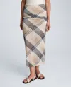 Kenneth Cole Pull On Side Ruched Midi Skirt In Multi