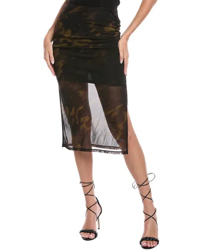 Kenneth Cole Pull-on Side Ruched Midi Skirt In Black