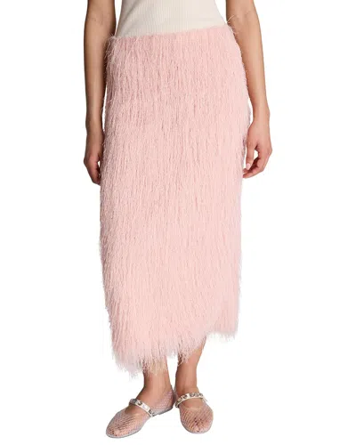 Kenneth Cole Pull-on Center Back Slit Midi Skirt In Pink