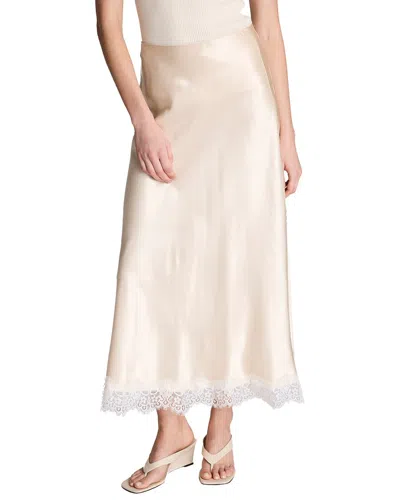 Kenneth Cole Pull-on Side Slit Midi Skirt In Neutral