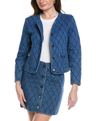 Kenneth Cole Quilted Denim Jacket In Blue