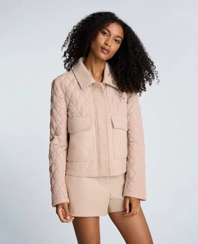 Kenneth Cole Quilted Patch Pocket Jacket In Neutral