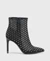 Kenneth Cole Quincy Mesh Micro Stud Heel Ankle Bootie In Black