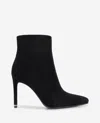 Kenneth Cole Quincy Suede Heel Ankle Bootie In Black