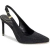 Kenneth Cole Quinnly Crystal Slingback Pointed Toe Pump In Black Crystal