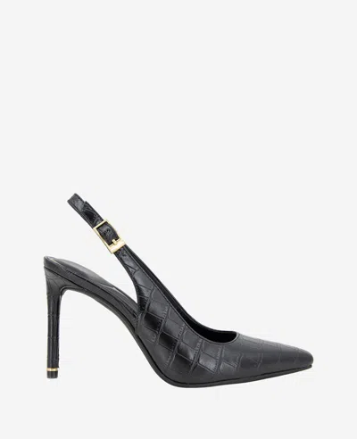 KENNETH COLE QUINNLY LEATHER CROCO SLINGBACK HEEL