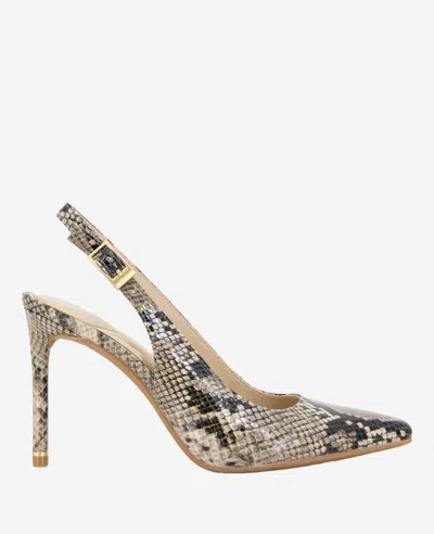KENNETH COLE QUINNLY SNAKESKIN LEATHER SLINGBACK HEEL