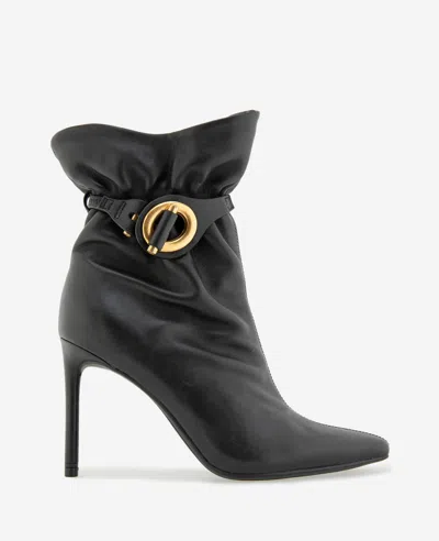 Kenneth Cole Quinta Belted Slouch Ankle Heel Boot In Black