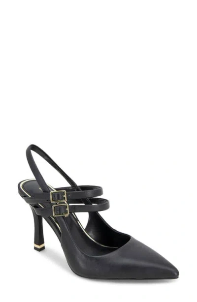Kenneth Cole Raquel Pointed Toe Slingback Pump In Black Leather