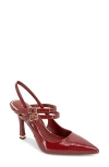 Kenneth Cole Raquel Pointed Toe Slingback Pump In Rio Red Patent