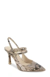 Kenneth Cole Raquel Pointed Toe Slingback Pump In Taupe Snake Print