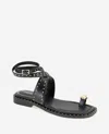 Kenneth Cole Ravenn Studded Wraparound Ankle Strap Sandal In Black