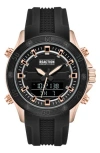 Kenneth Cole Reaction Analog-digital Silicone Strap Watch, 43mm