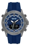 Kenneth Cole Reaction Analog-digital Silicone Strap Watch, 43mm