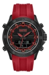 Kenneth Cole Reaction Analog-digital Silicone Strap Watch, 43mm
