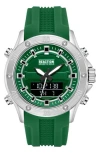 Kenneth Cole Reaction Analog-digital Silicone Strap Watch, 43mm