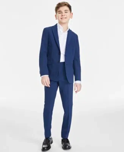 Kenneth Cole Reaction Kids' Big Boys Solid Slim Fit Suit Separates In Blue