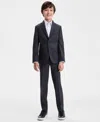 Kenneth Cole Reaction Big Boys Melange Slim Suit In Black