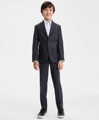 KENNETH COLE REACTION BIG BOYS WINDOWPANE PRINT 2-PIECE SUIT