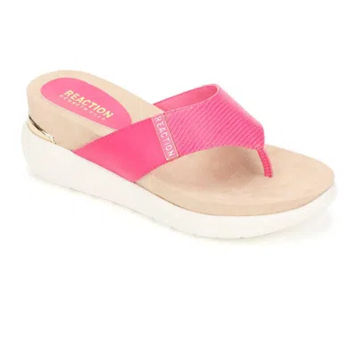 Kenneth Cole Reaction Blaire Womens Logo Slides Thong Sandals In Pink