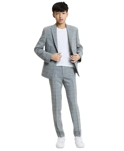 Kenneth Cole Reaction Kids' Boys' 8-20 Button Front Jacket And Pants, 2-piece Set In Gray
