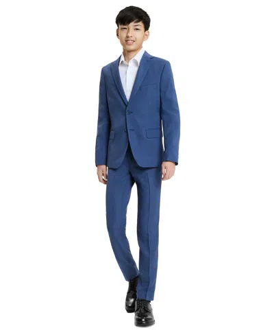 Kenneth Cole Reaction Kids' Boys' 8-20 Button Front Jacket And Pants, 2-piece Set In Blue