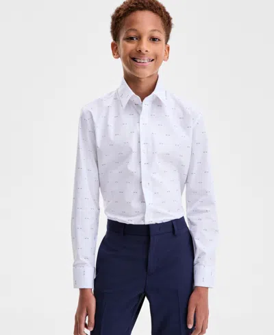 Kenneth Cole Reaction Kids' Boys 8r-20r Purple Cars Classic Shirt In White