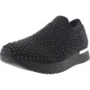Kenneth Cole Reaction Cameron Jewel Jogger Womens Fitness Lifestyle Slip-on Sneakers In Black