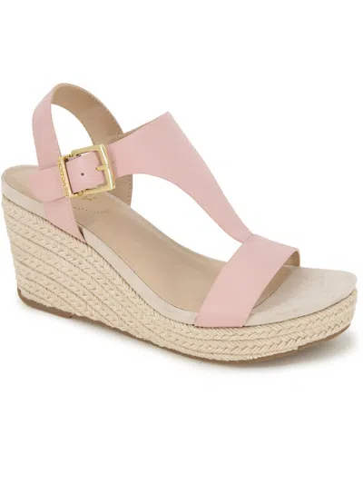 Kenneth Cole Reaction Card Womens Open Toe T-strap Espadrilles In Blush