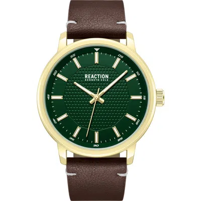 Kenneth Cole Reaction Classic Black Strap Watch, 44mm In Multi