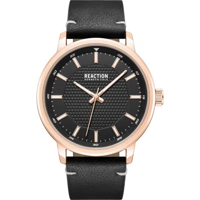 Kenneth Cole Reaction Classic Black Strap Watch, 44mm In Multi
