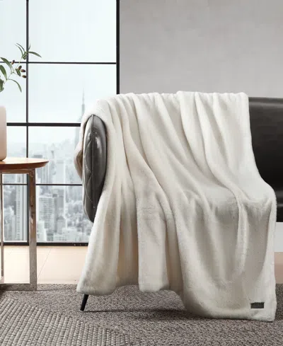 Kenneth Cole Reaction Closeout!  Solid Faux Fur Throw, 60x50 In White