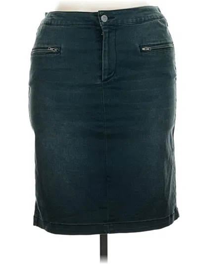 Pre-owned Kenneth Cole Reaction Denim Skirt In Teal