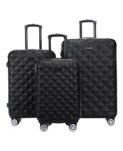 Kenneth Cole Reaction Diamond Tower 3-pc. Hardside Expandable Luggage Set In Black
