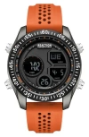 Kenneth Cole Reaction Digital Display Silicone Strap Watch, 45.2mm