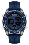 Kenneth Cole Reaction Digital Display Silicone Strap Watch, 45.2mm
