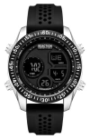 Kenneth Cole Reaction Digital Display Silicone Strap Watch, 45.2mm