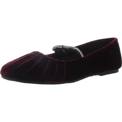 Kenneth Cole Reaction Eimar Womens Embellished Velvet Ballet Flats In Multi