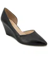 Kenneth Cole Reaction Eltinn Womens Faux Leather Wedge D'orsay Heels In Black